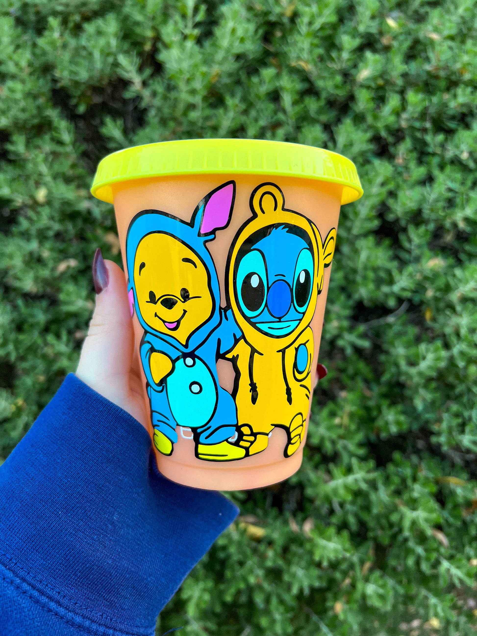 Stitch & Pooh Decorated Color Changing Cold Cup - ShopCassiesCrafts