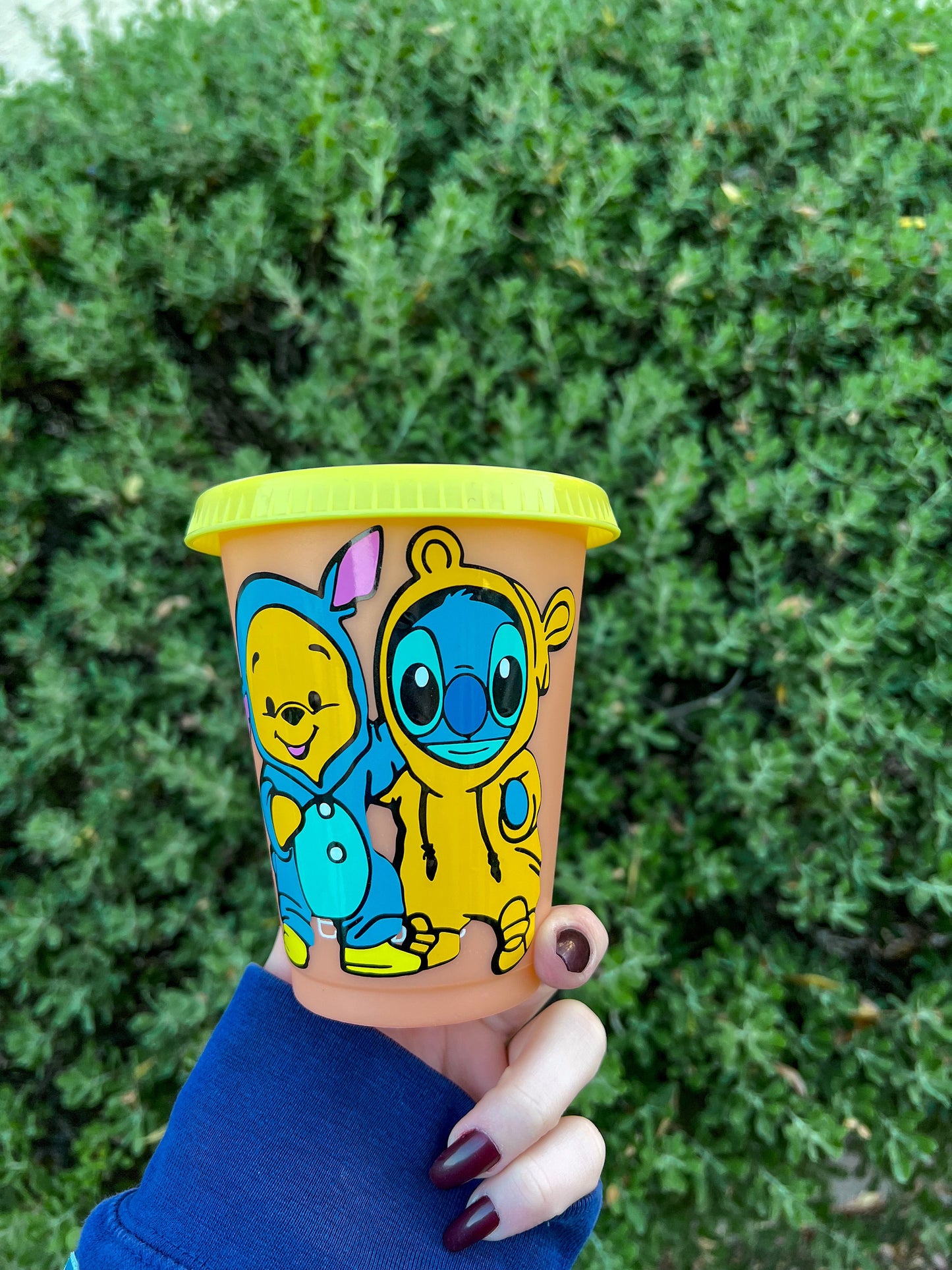 Stitch & Pooh Decorated Color Changing Cold Cup - ShopCassiesCrafts