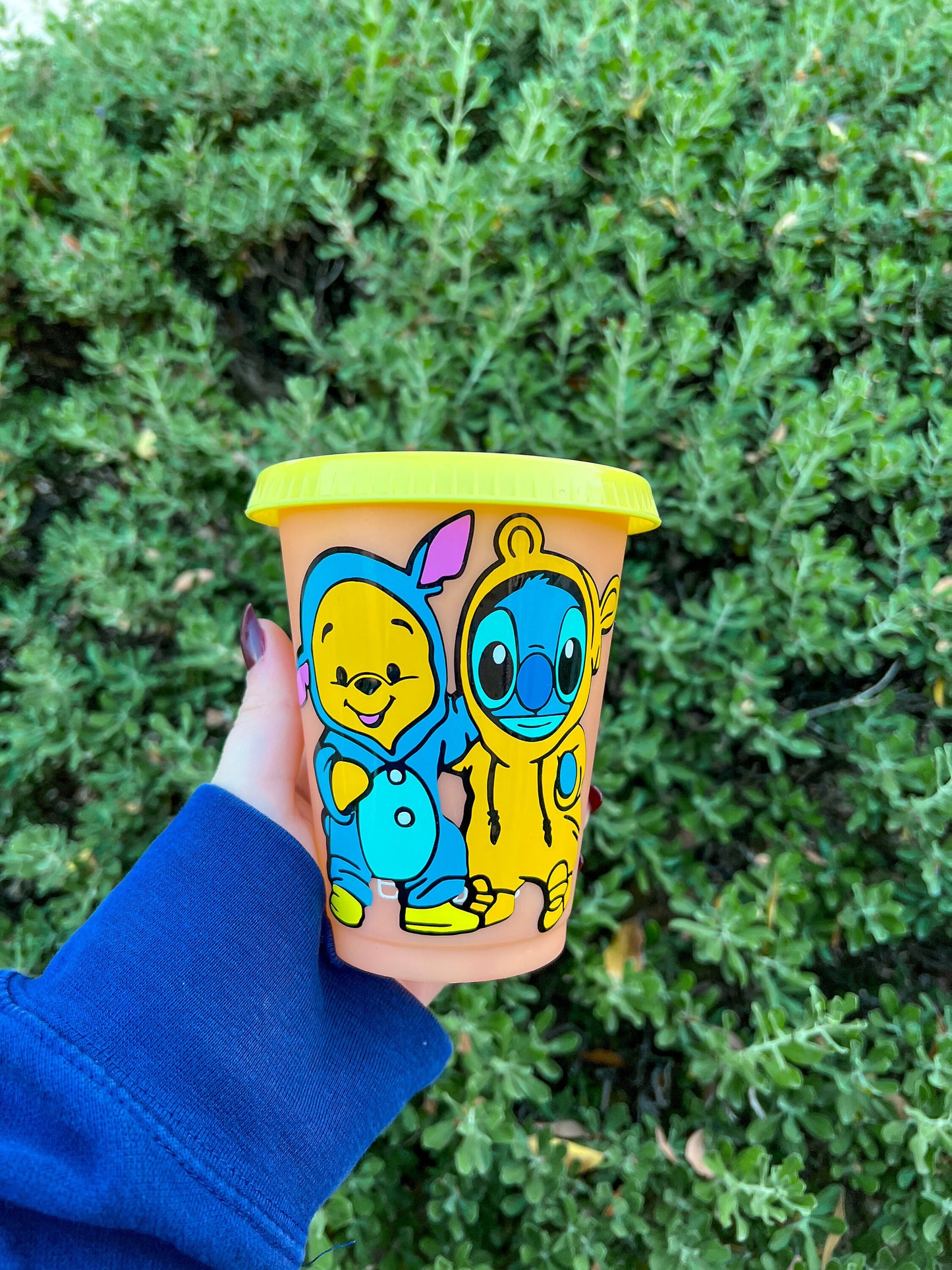 Stitch & Pooh Decorated Color Changing Cold Cup - ShopCassiesCrafts