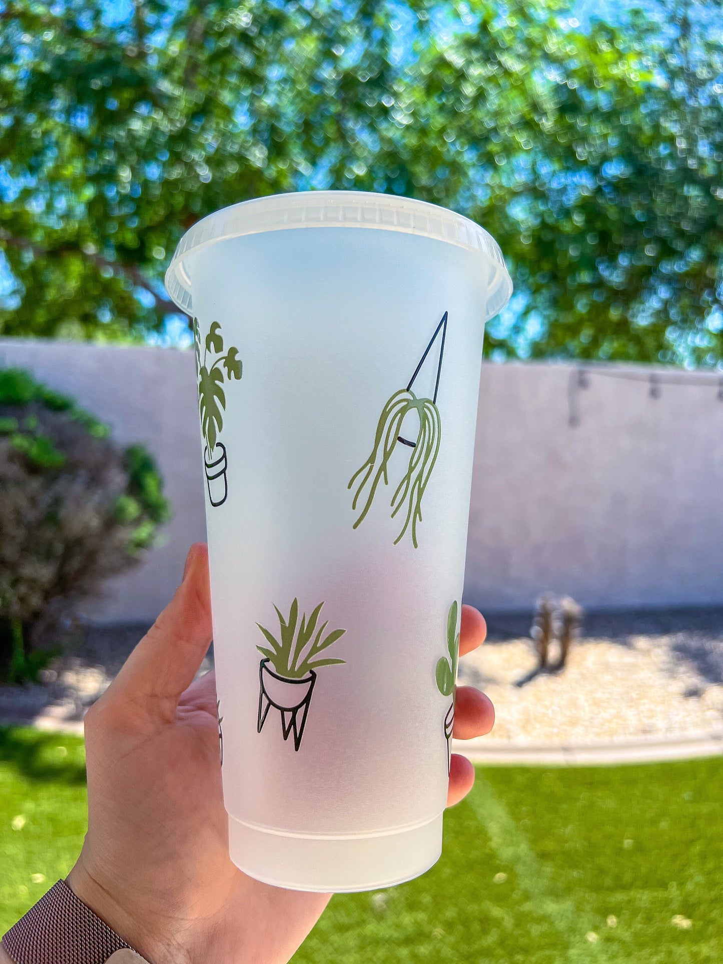 Plant & Succulents Clear Decorated Cold Cup - ShopCassiesCrafts