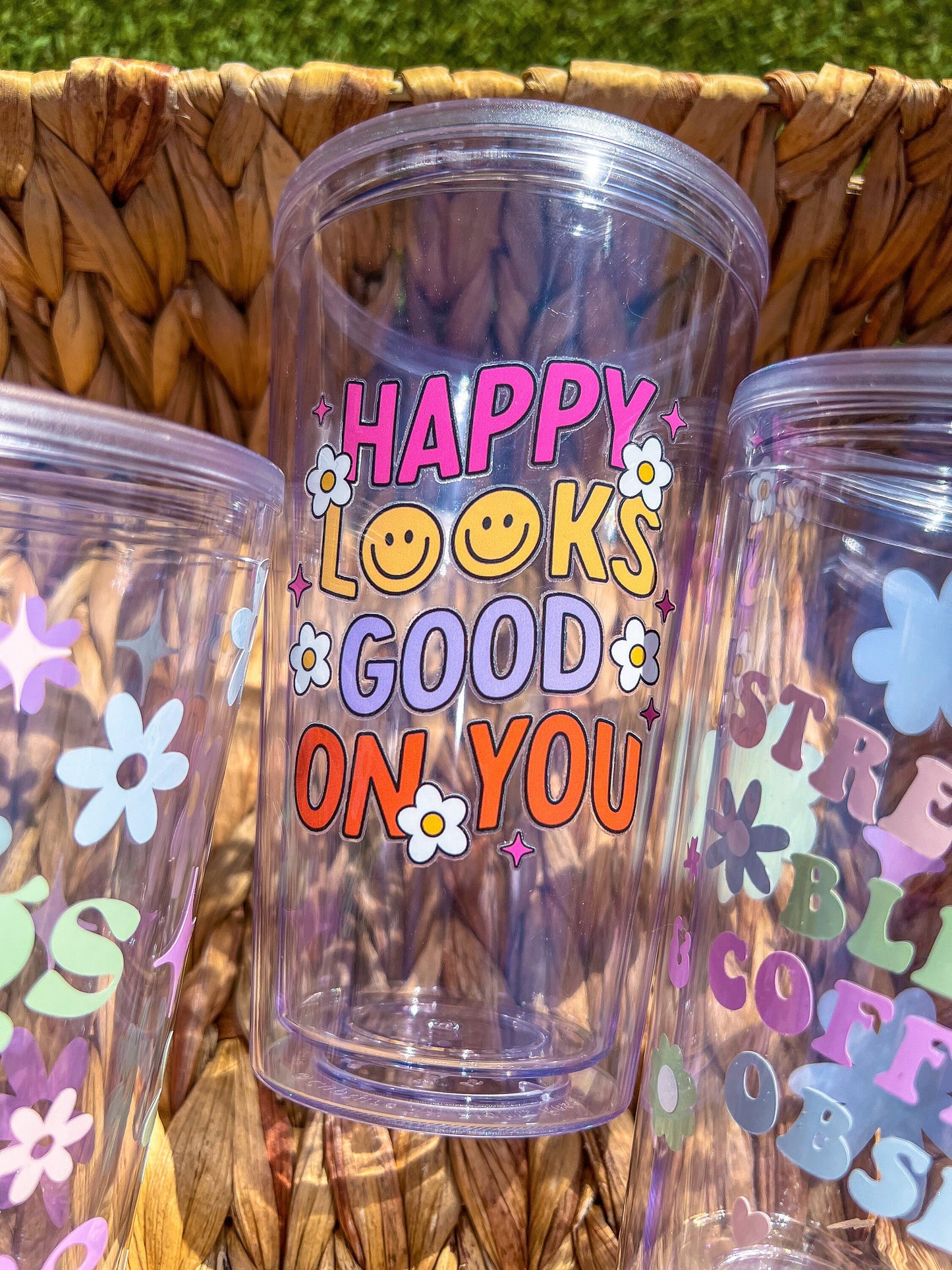 Happy Looks Good On You Decorated 16 oz Double Insulated Cup