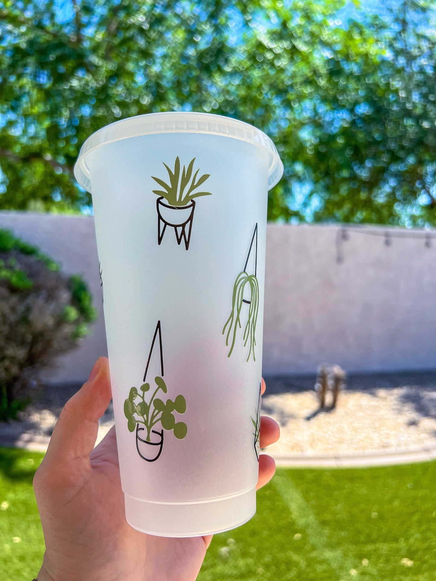 Plant & Succulents Clear Decorated Cold Cup - ShopCassiesCrafts