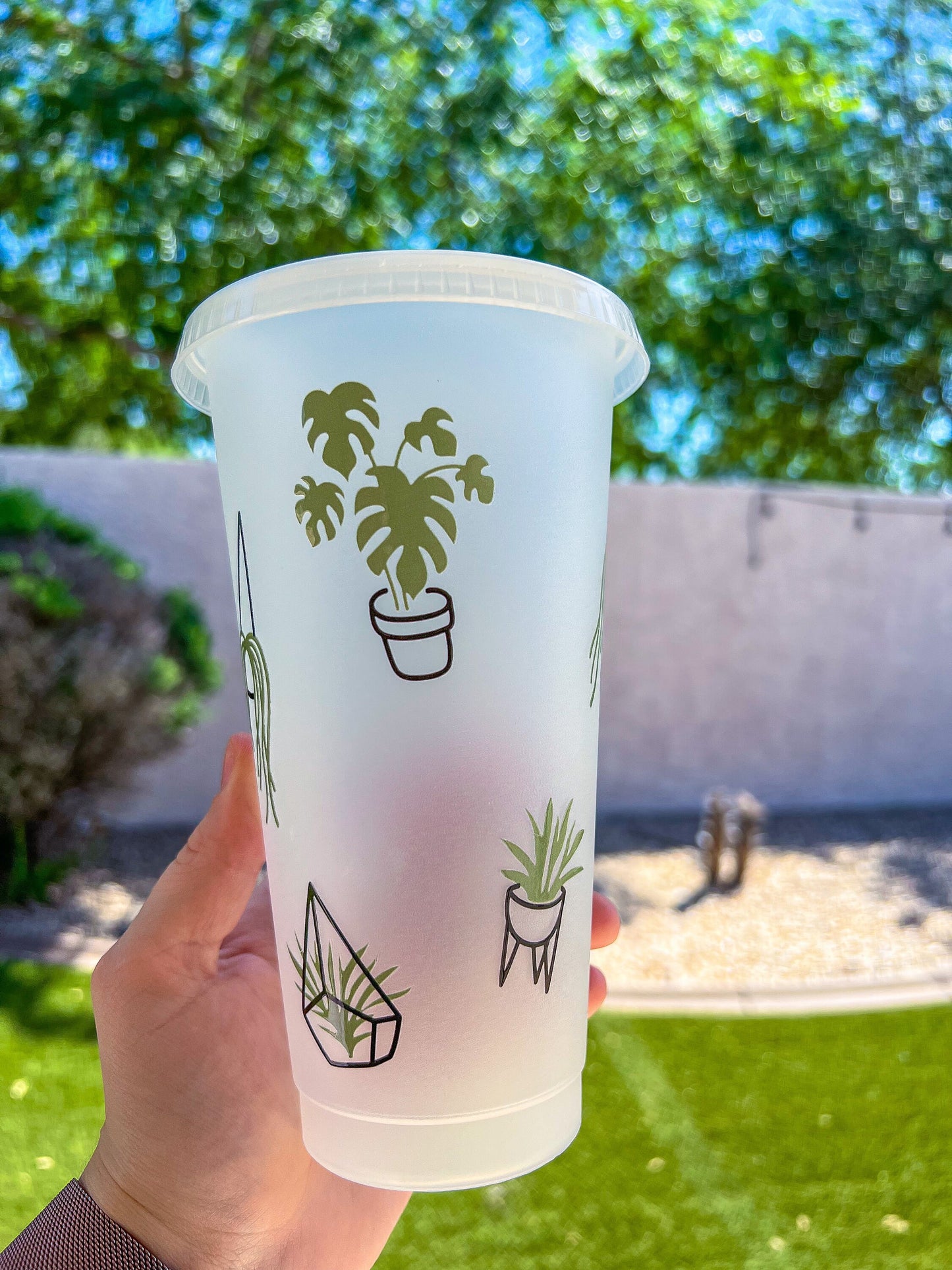 Plant & Succulents Clear Decorated Cold Cup - ShopCassiesCrafts