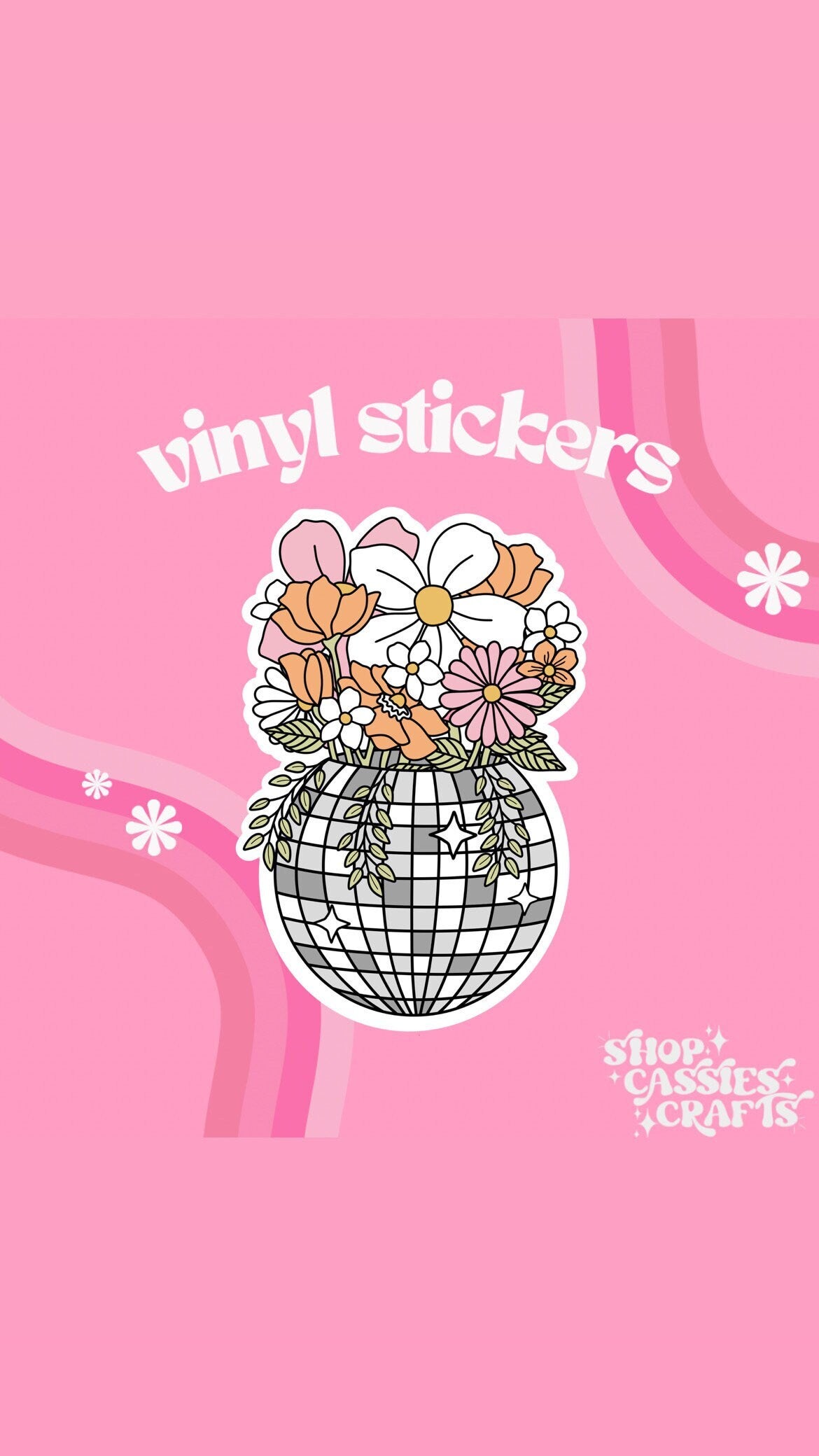 Disco Planter Sticker - ShopCassiesCrafts