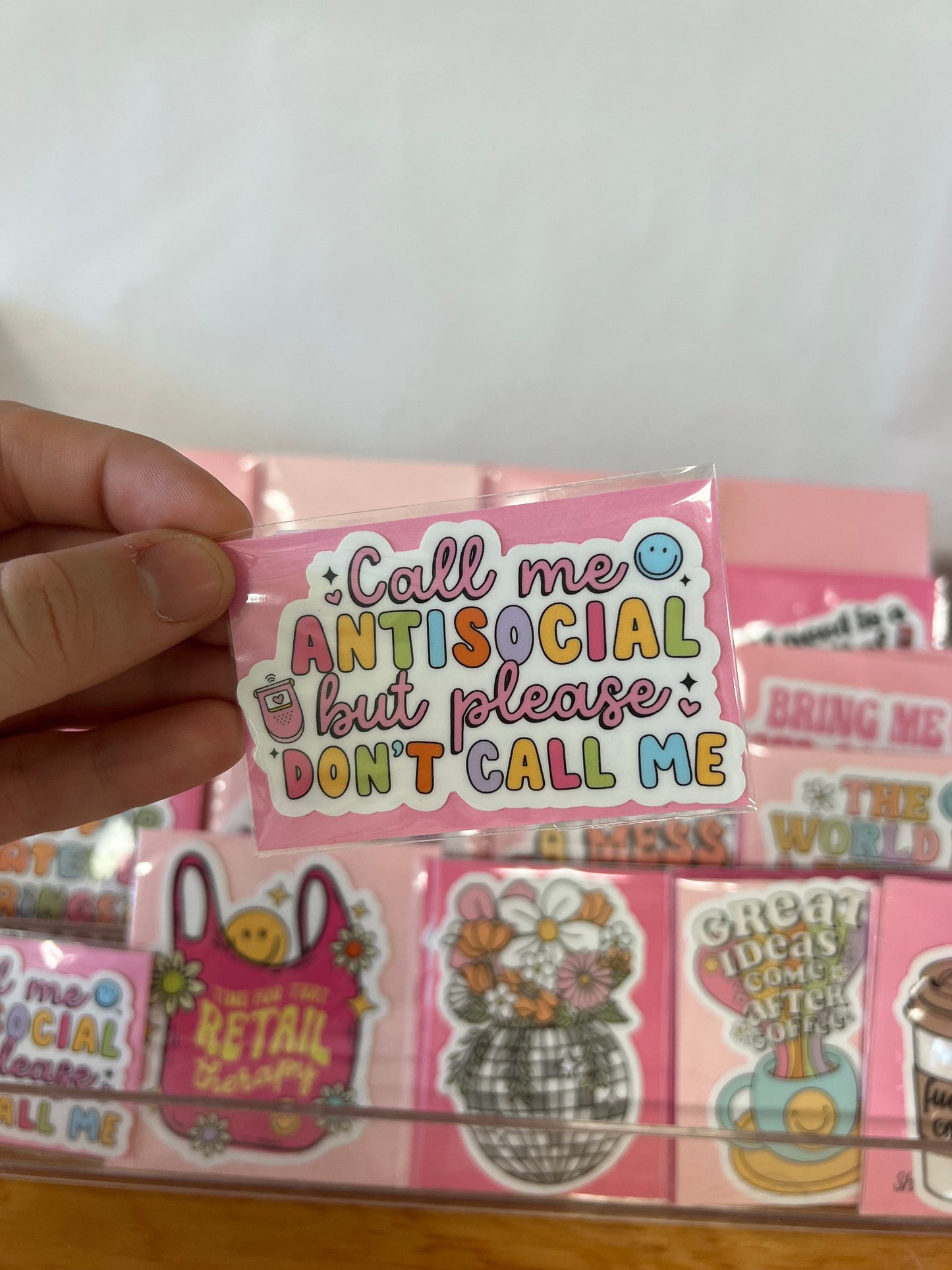 Call Me Antisocial But Please Don't Call Me Sticker - ShopCassiesCrafts