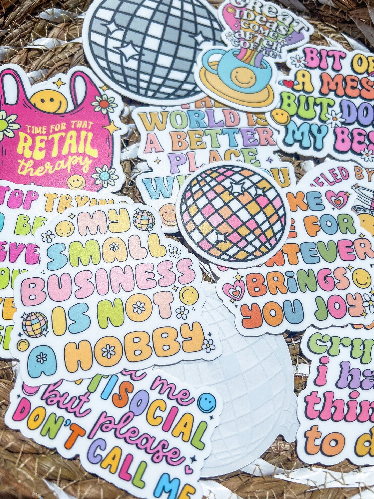 Clear Disco Ball Sticker - ShopCassiesCrafts