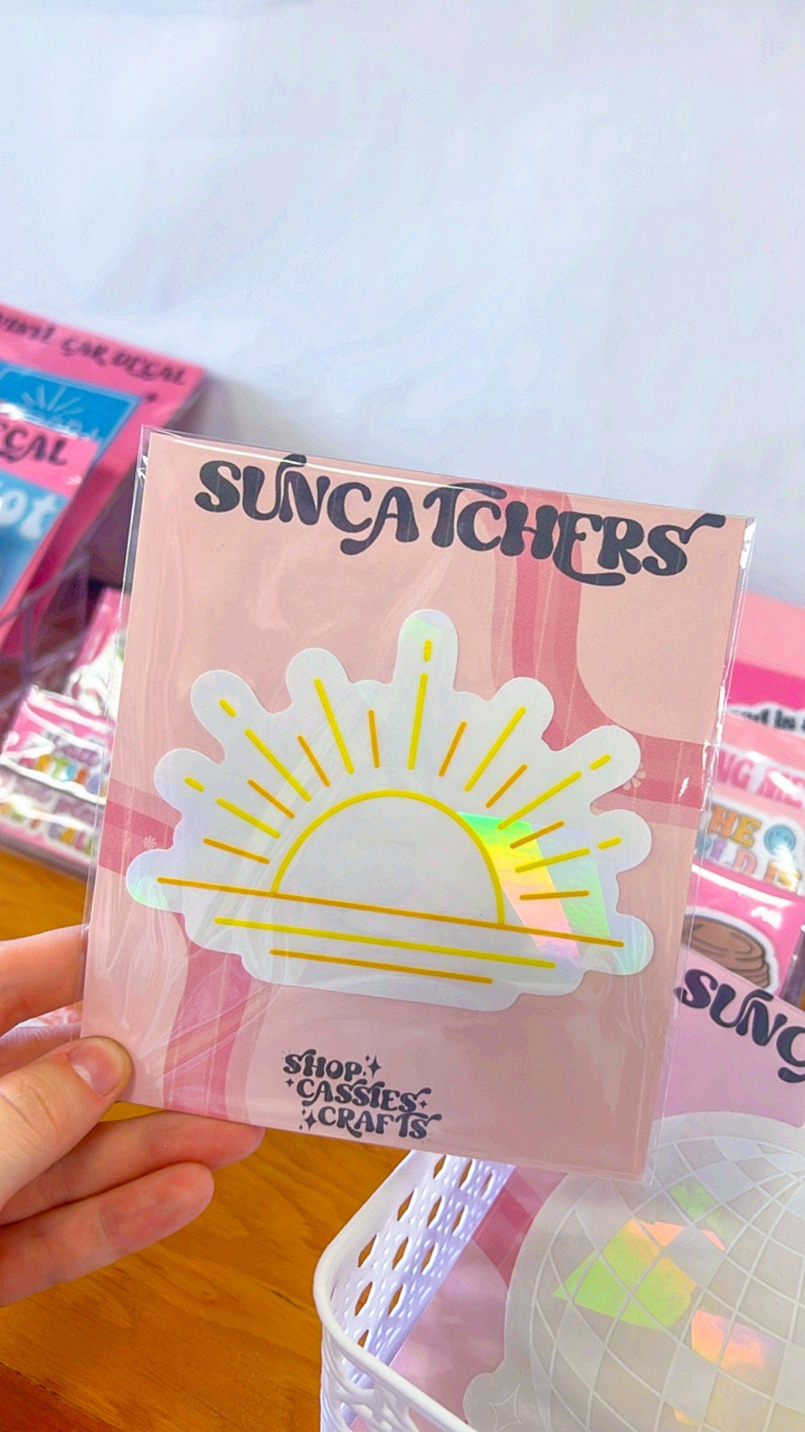 Sun Ray Suncatcher Sticker // Window Cling Sticker for Rainbows - ShopCassiesCrafts