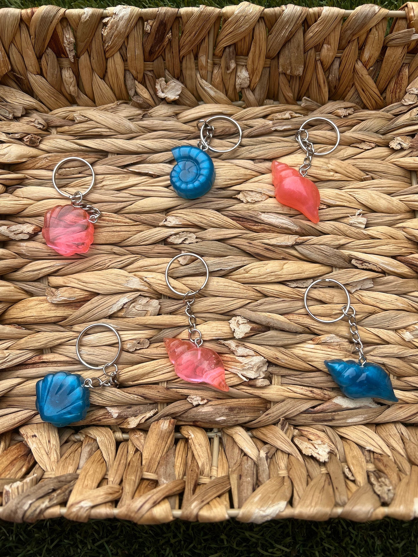 Beach Shell Resin Keychains - Read Description!