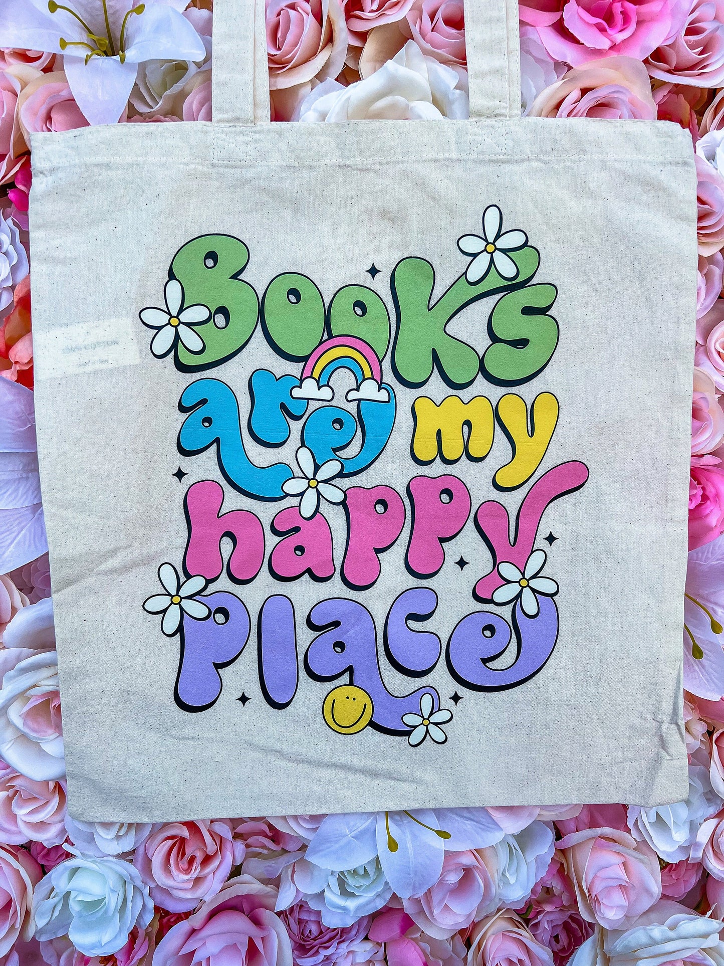 Books Are My Happy Place Tote Bag - ShopCassiesCrafts