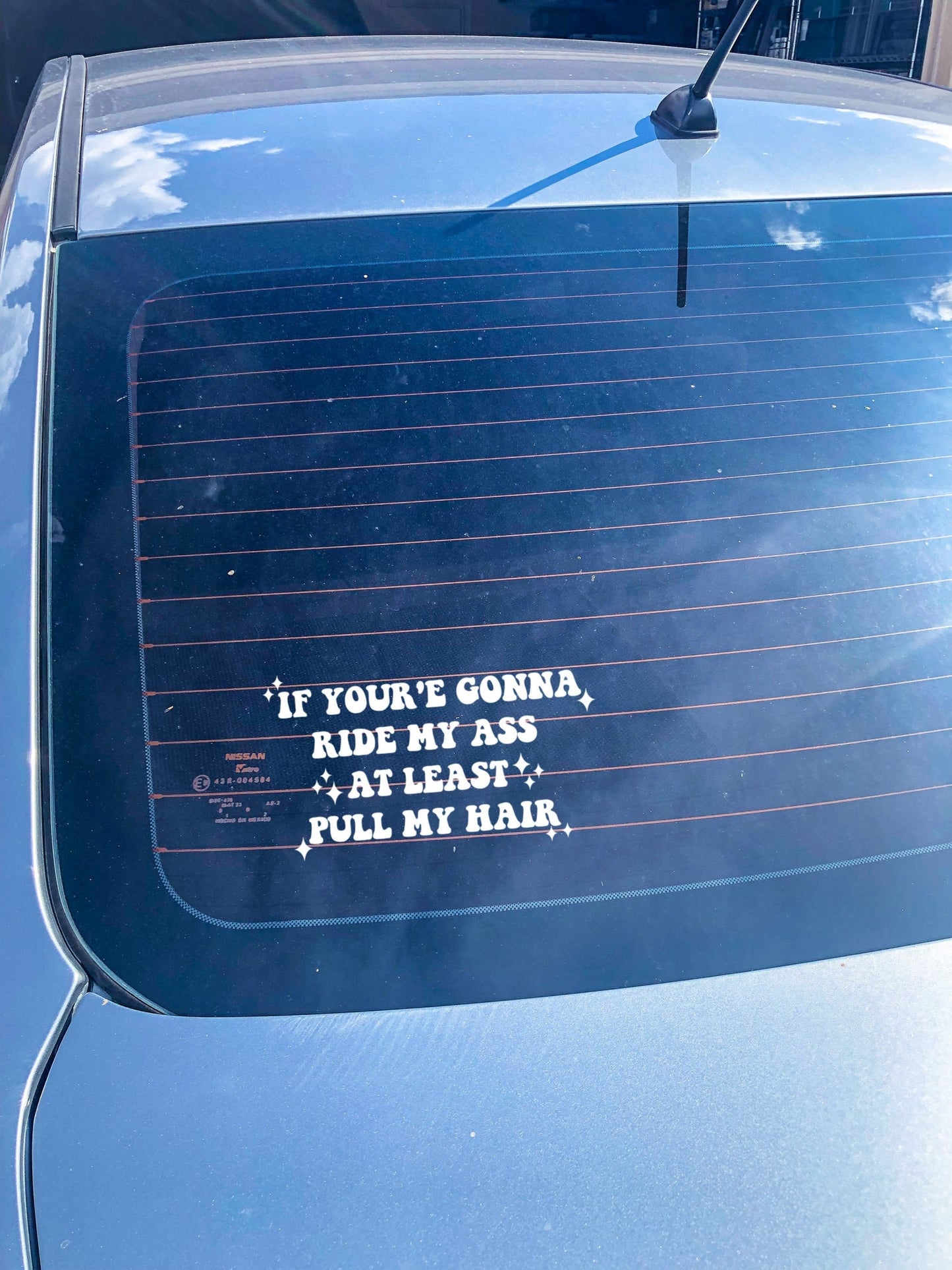 If You're Gonna Ride My A**, At Least Pull My Hair Car Decal - ShopCassiesCrafts