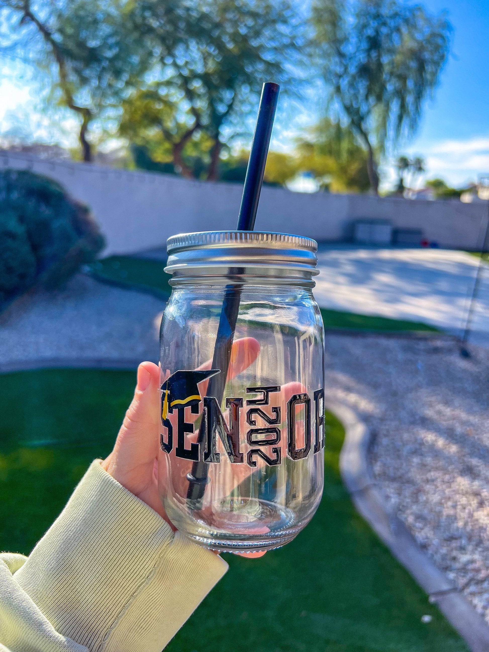 Senior 2024 Decorated 16 oz Mason Jar - ShopCassiesCrafts