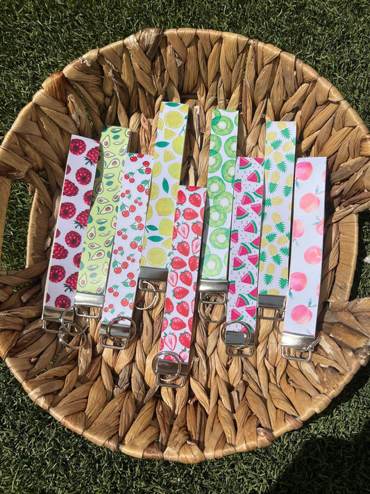 Fruit Themed Wristlet Keychain Fobs