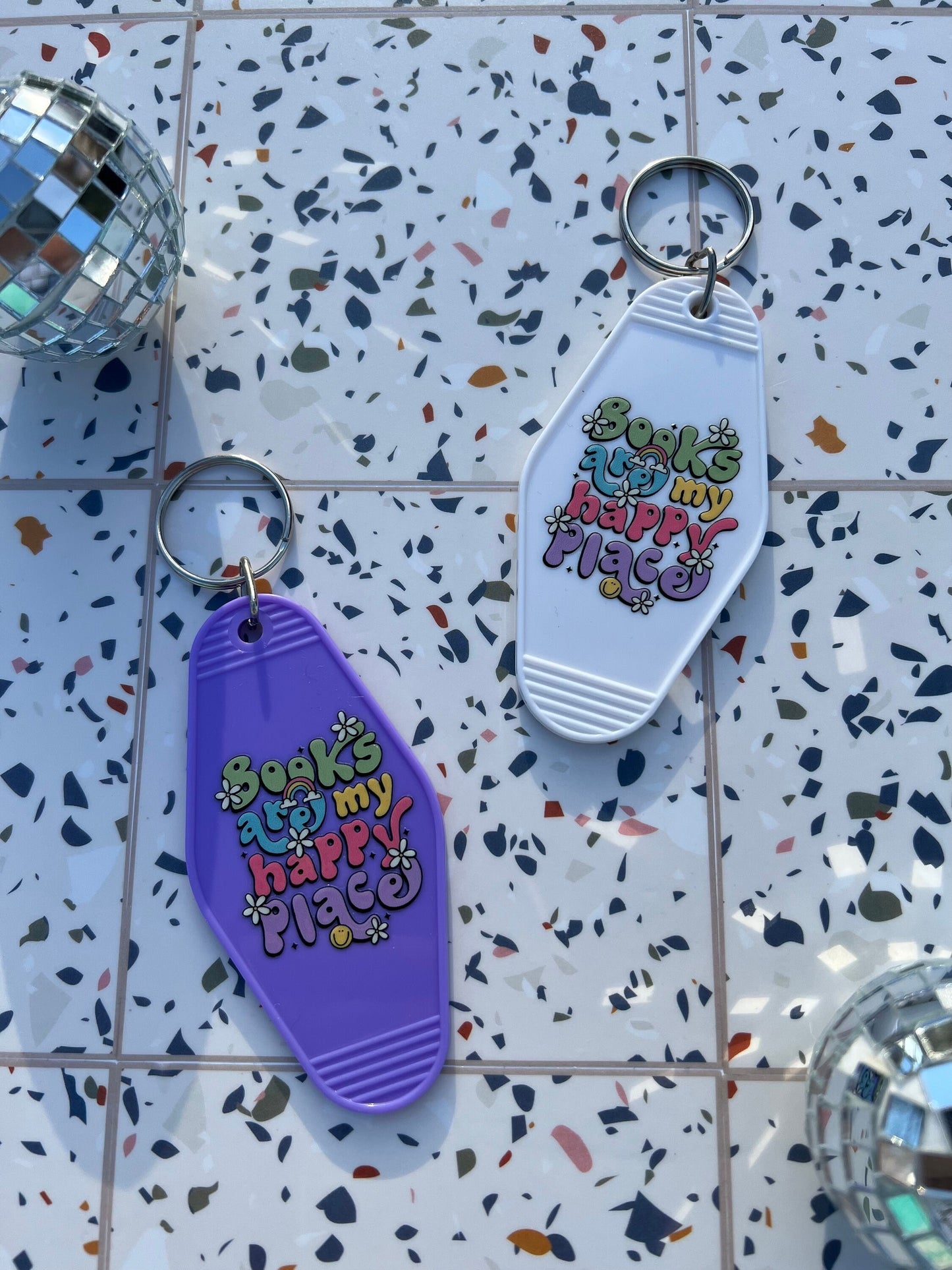 Books Happy Place Motel Keychain