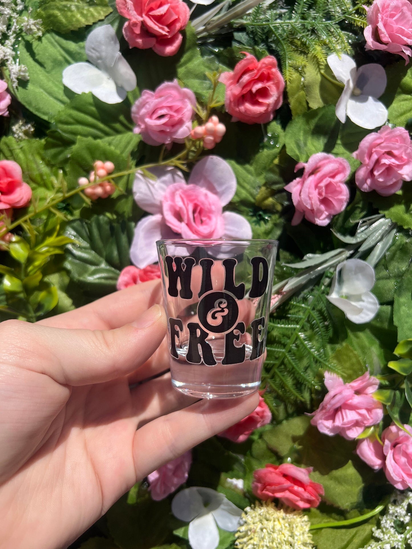 Wild & Free Decorated Glass Shot Glass