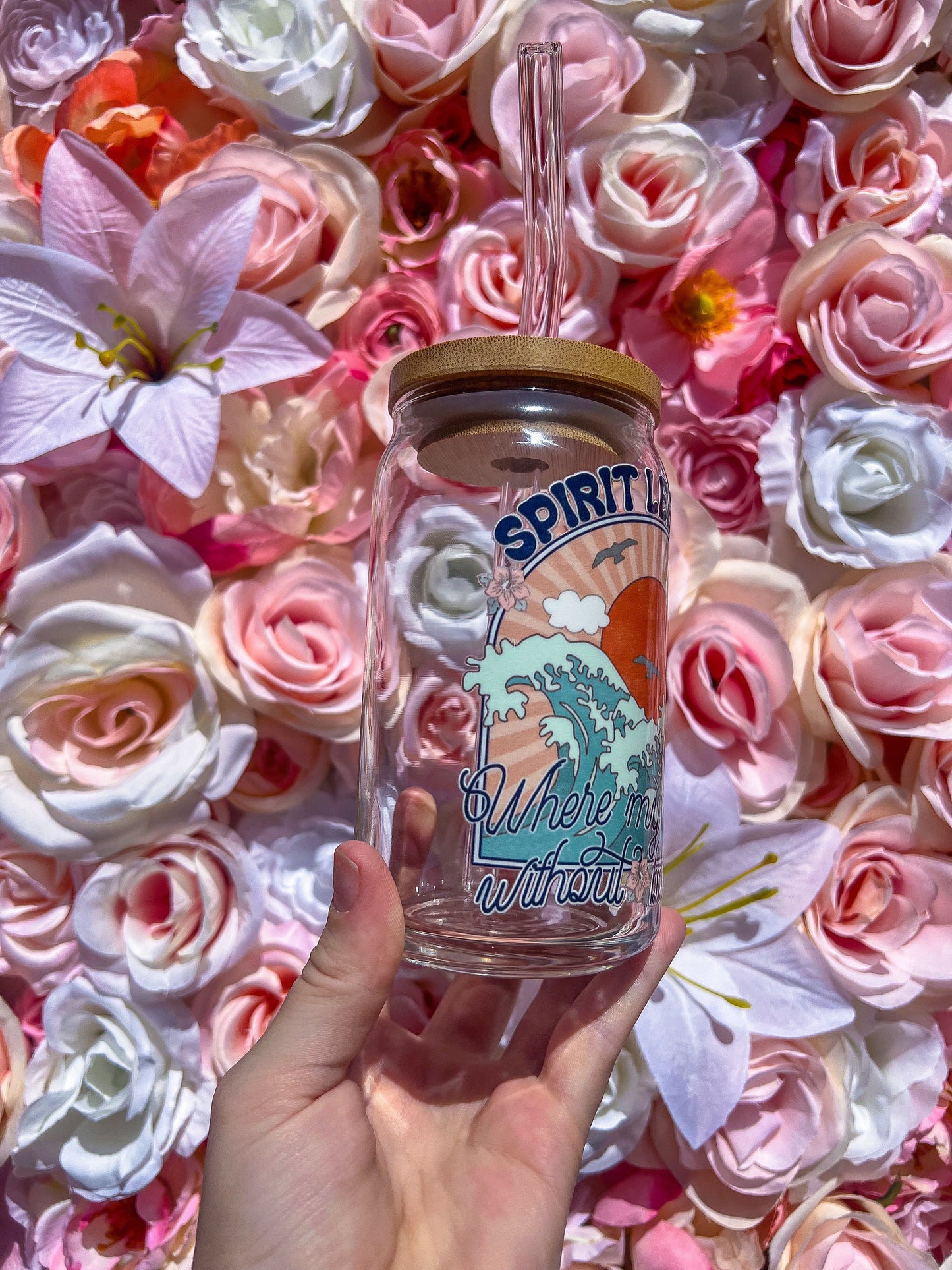 Spirit Lead Me Where My Trust Is Without Borders | Oceans Inspired Song Decorated 16 oz Glass Cup