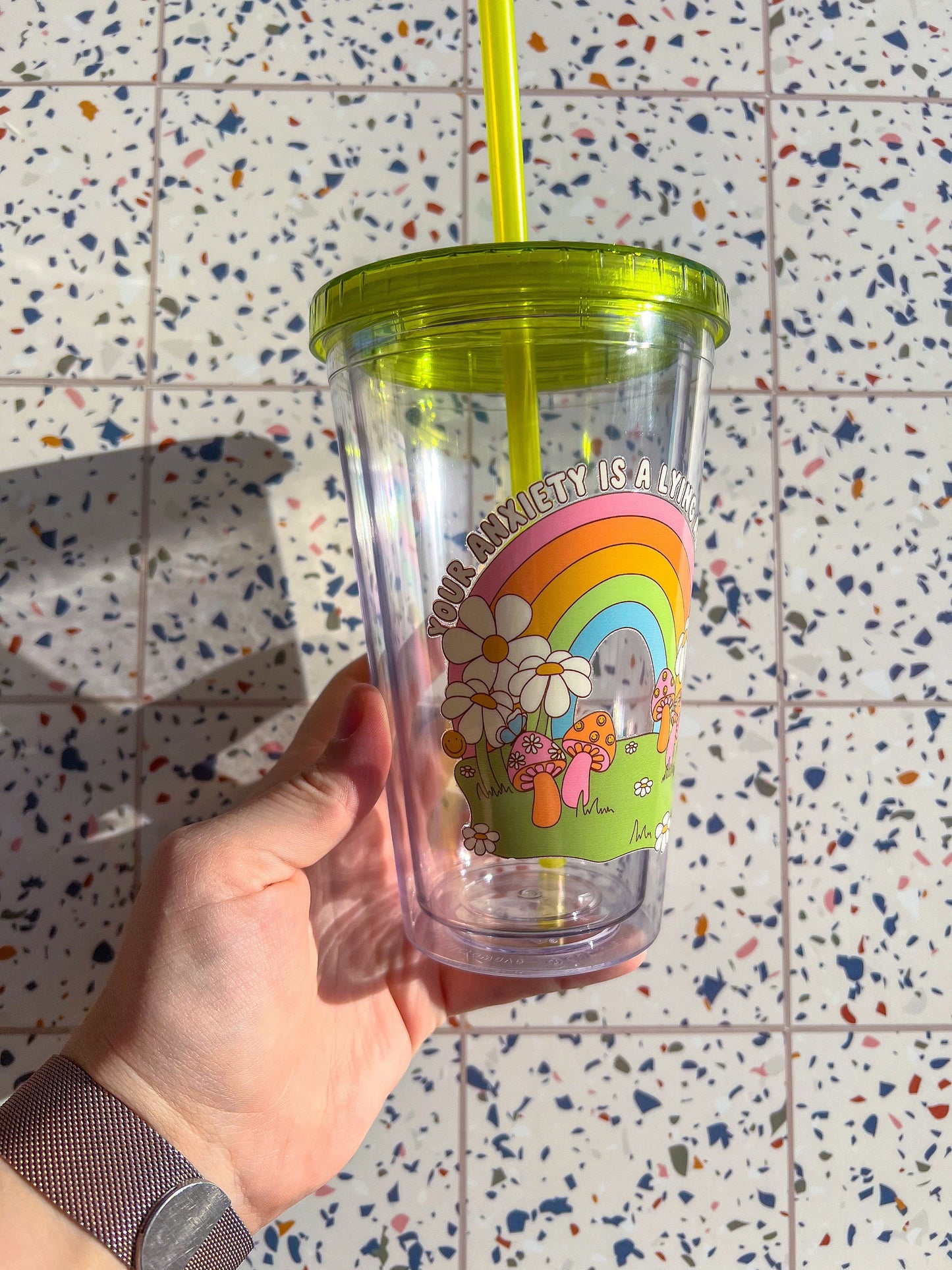 Your Anxiety Is a Lying A** B**** Decorated 16 oz Double Insulated Cup