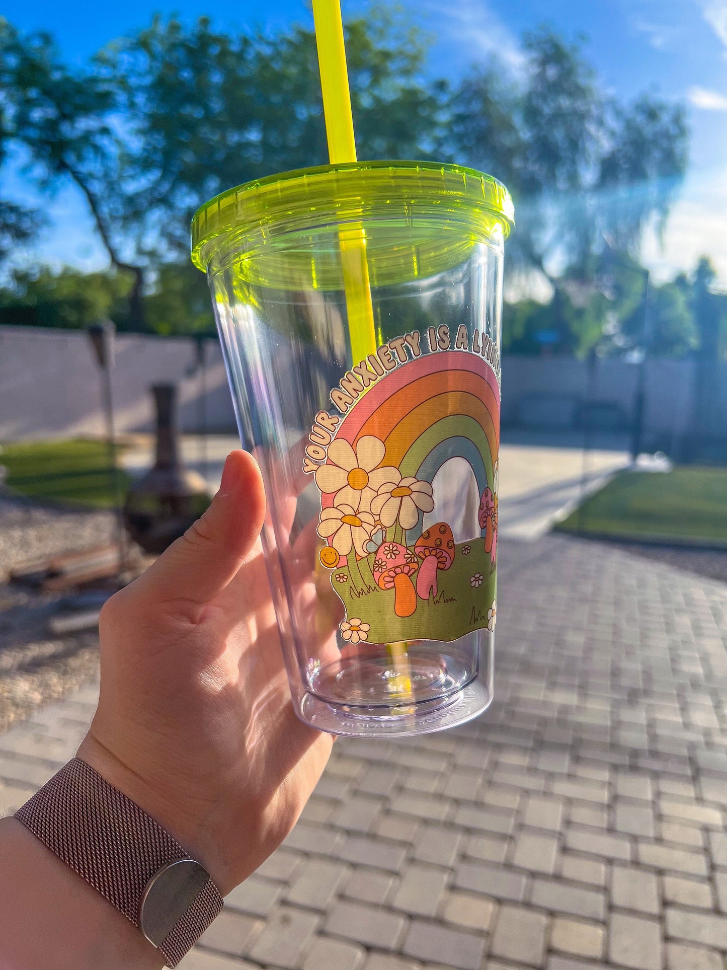 Your Anxiety Is a Lying A** B**** Decorated 16 oz Double Insulated Cup