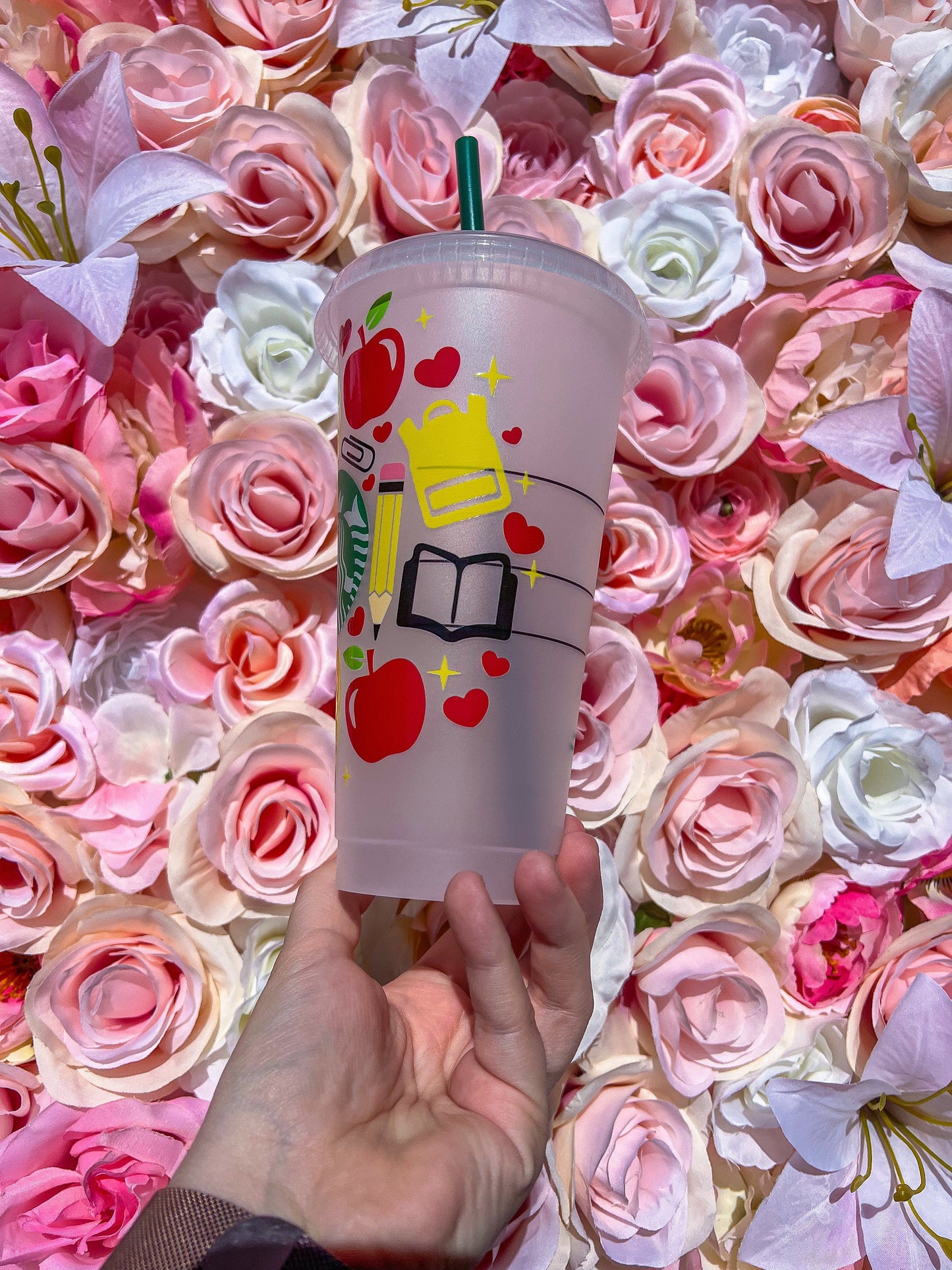 Sunflower Teacher Decorated Cold Cup