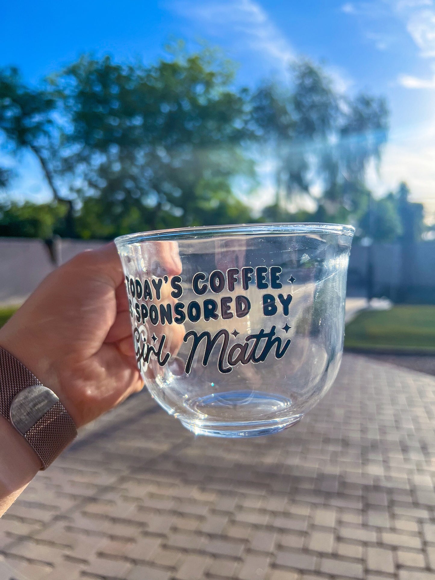 Today's Coffee Is Sponsored By Girl Math Glass Mug