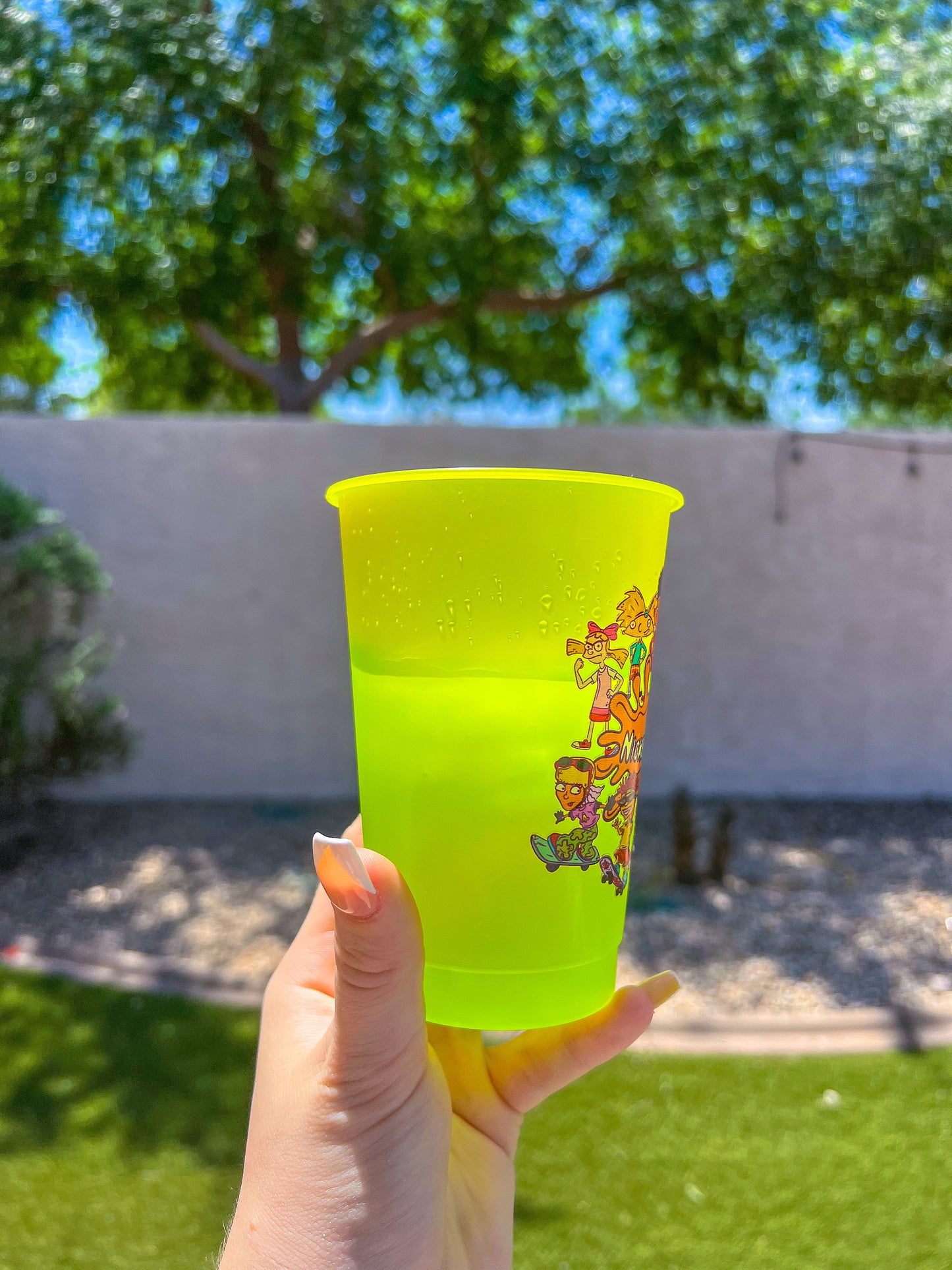 90s Cartoon Nick Decorated Color Changing Cold Cup