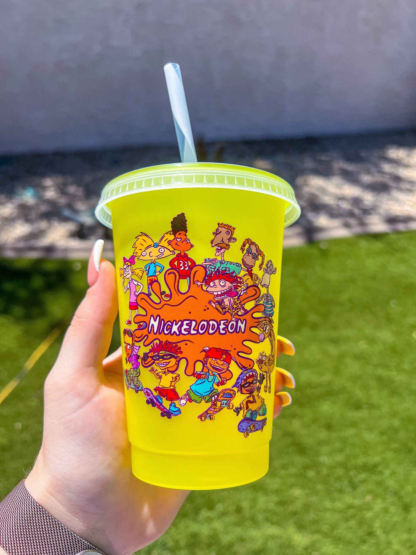 90s Cartoon Nick Decorated Color Changing Cold Cup