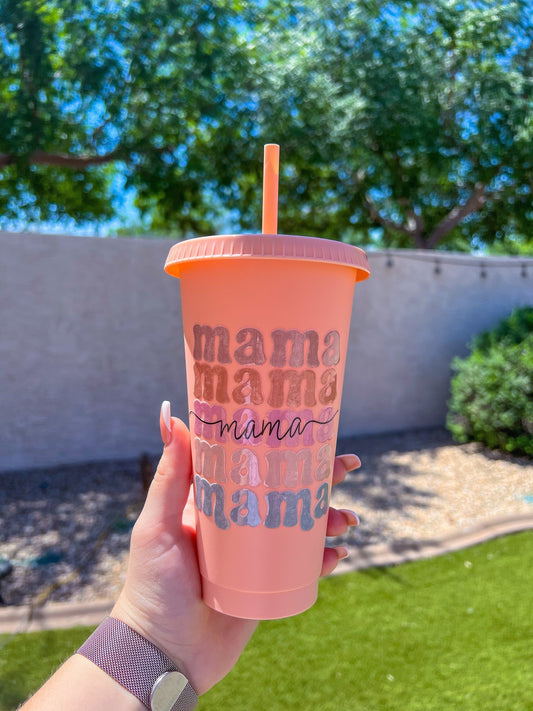 Mama Decorated Cold Cup