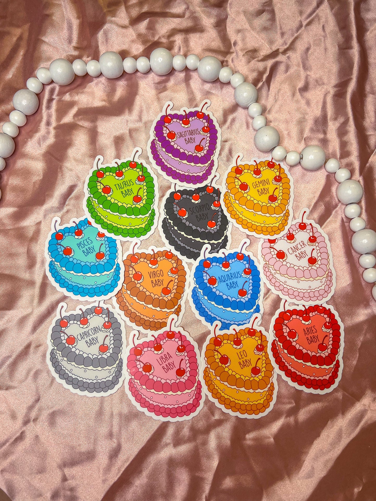 Zodiac Sign Baby Cake Stickers