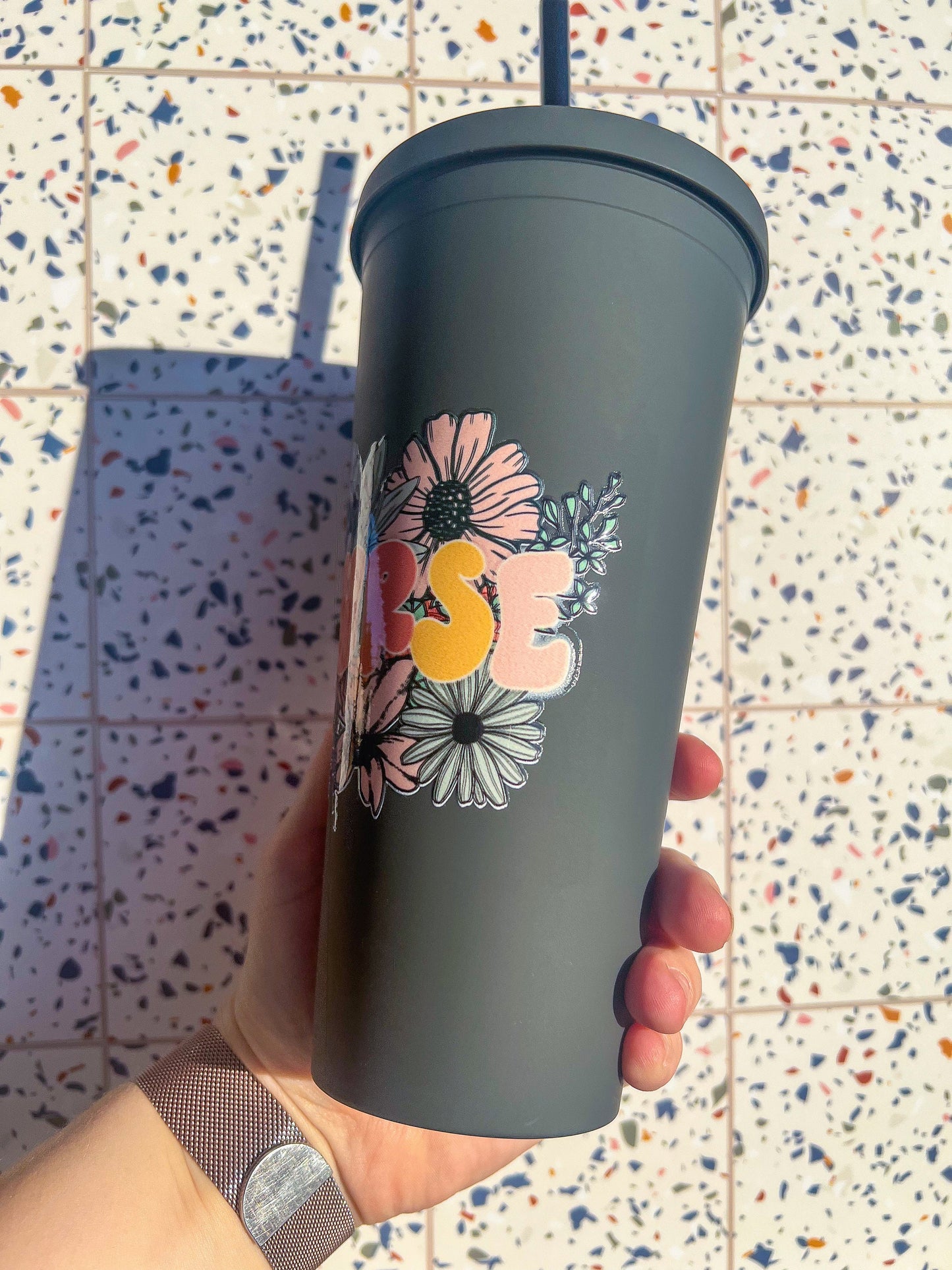 Nurse Decorated 22 oz Black Double Insulated Cup