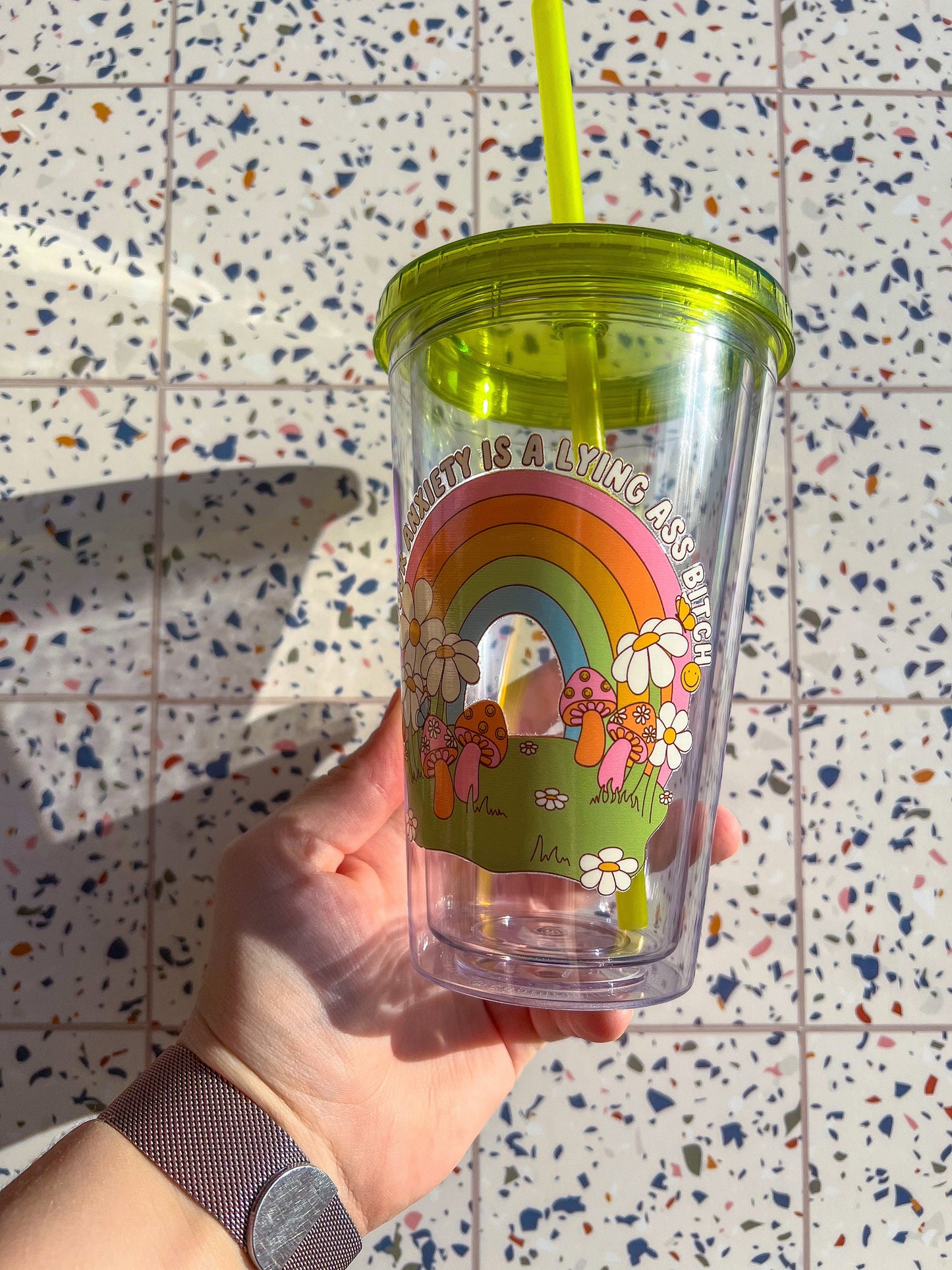 Your Anxiety Is a Lying A** B**** Decorated 16 oz Double Insulated Cup