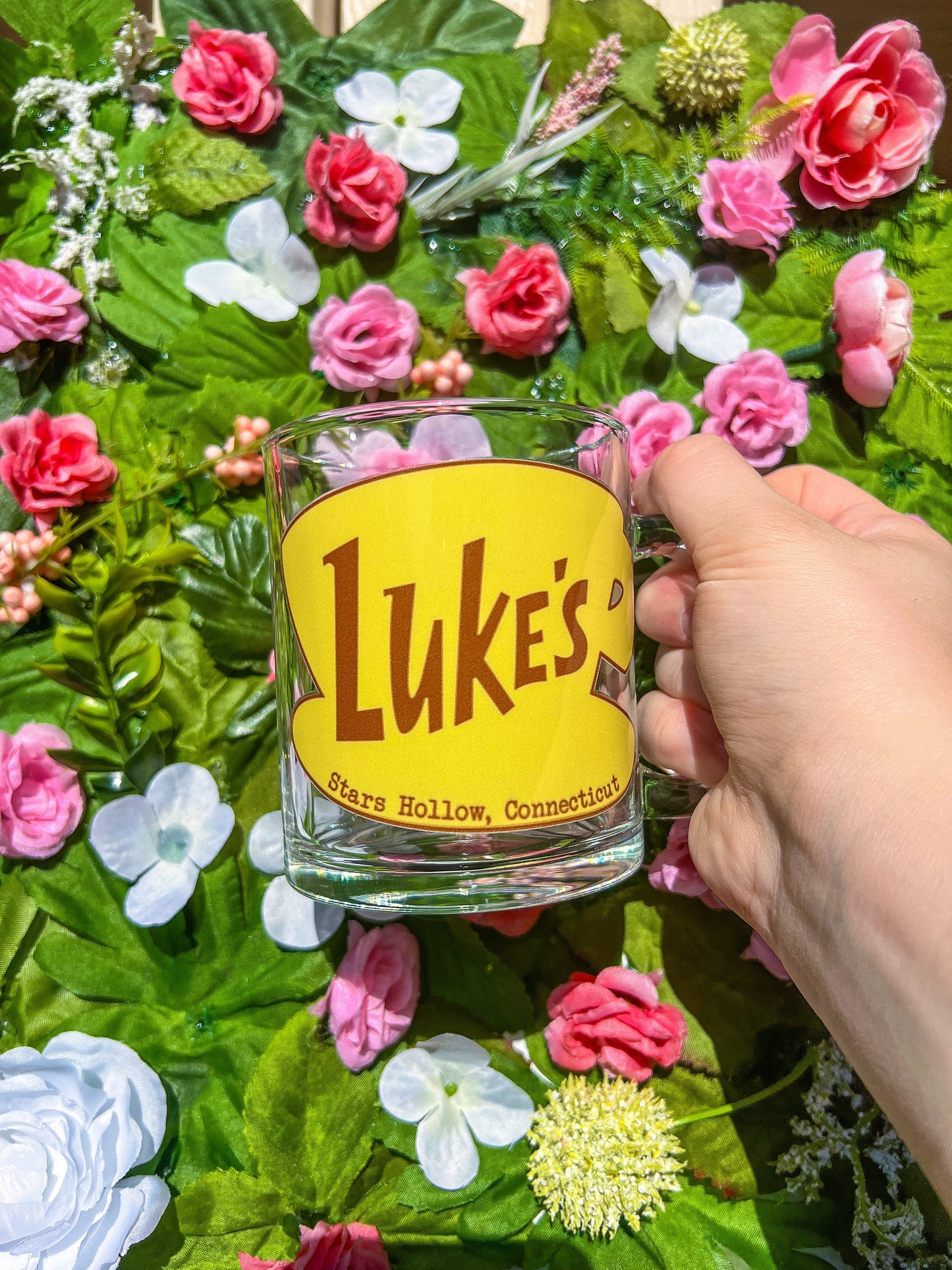 Lukes Decorated Glass Mug