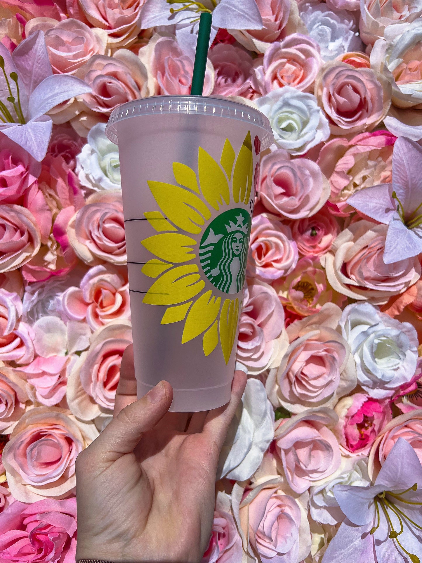 Sunflower Teacher Decorated Cold Cup