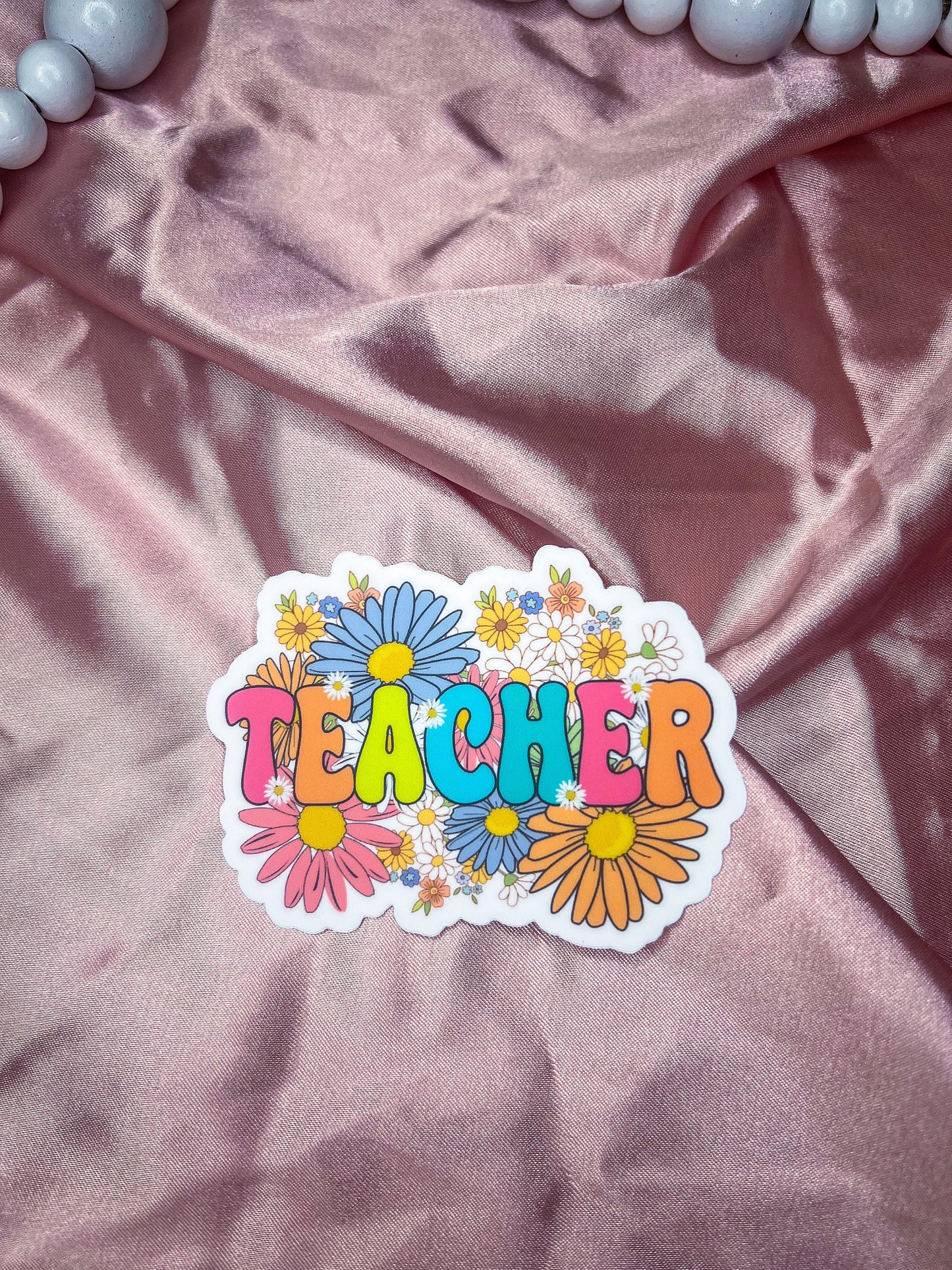 Teacher Floral Sticker