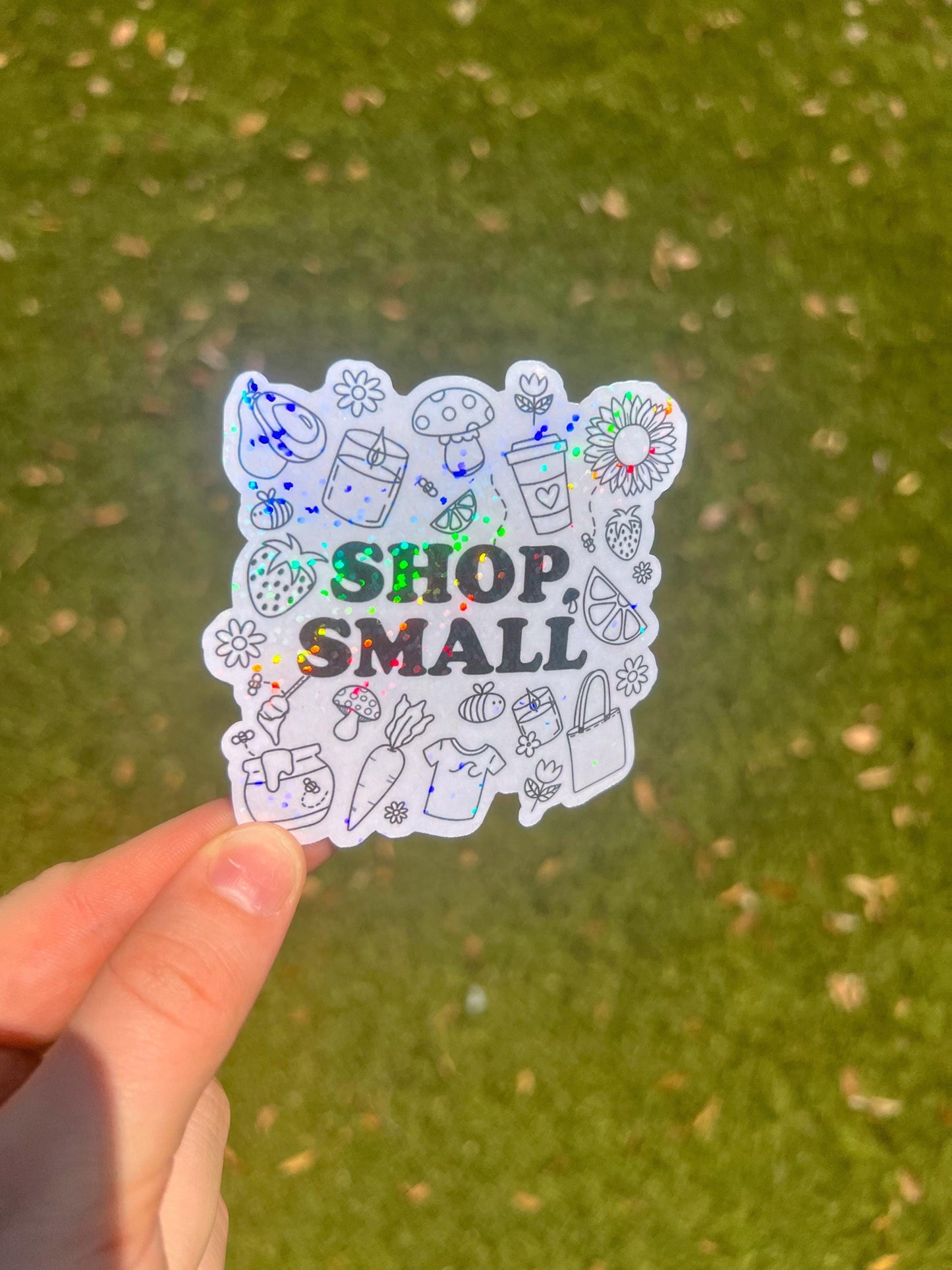 Shop Small Sparkle Holographic Sticker