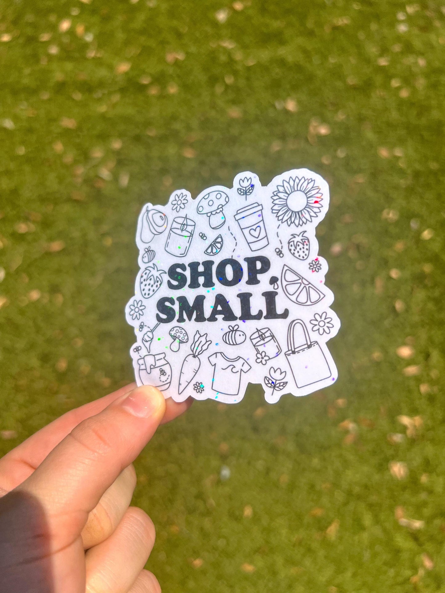 Shop Small Sparkle Holographic Sticker