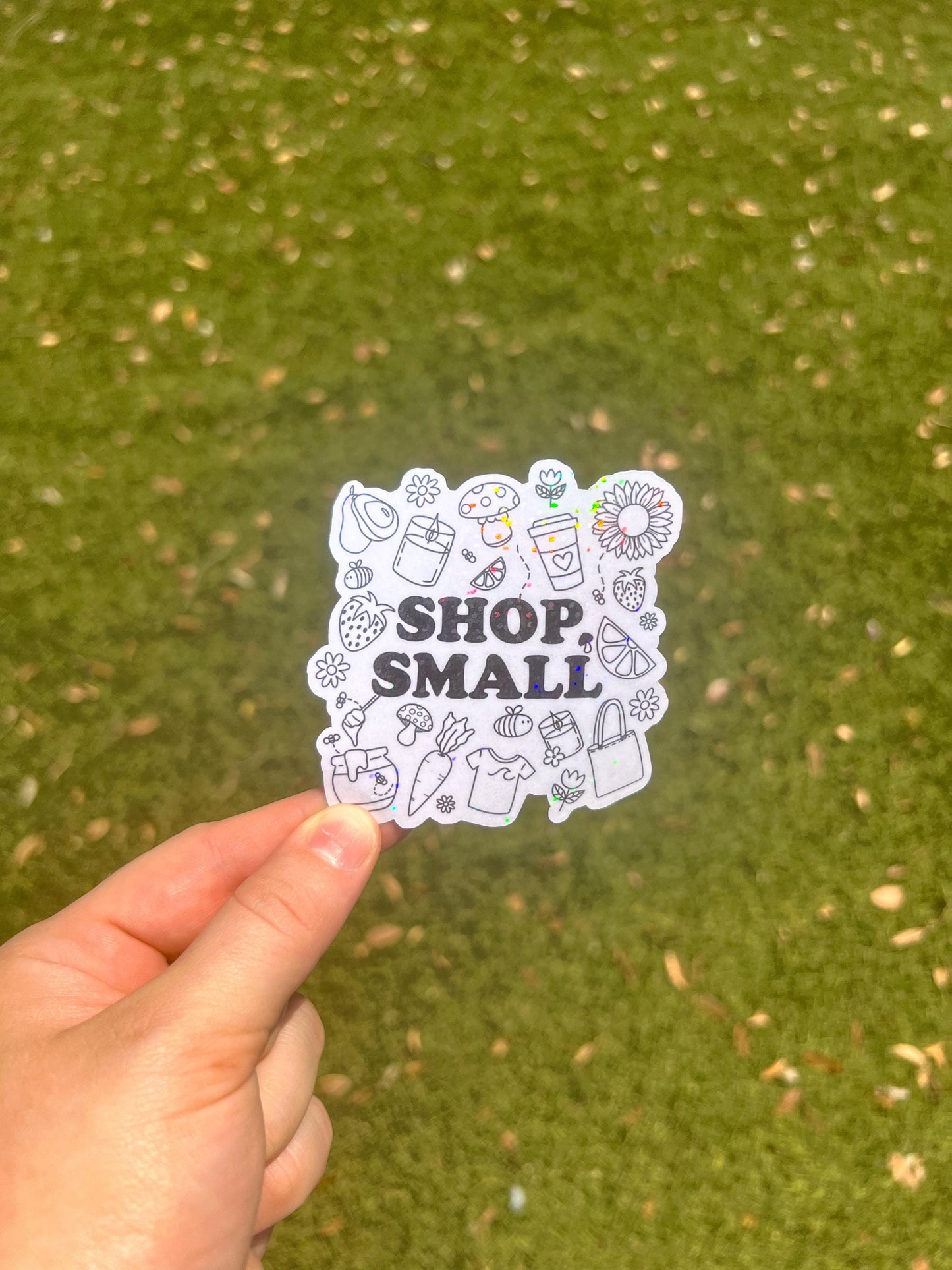 Shop Small Sparkle Holographic Sticker