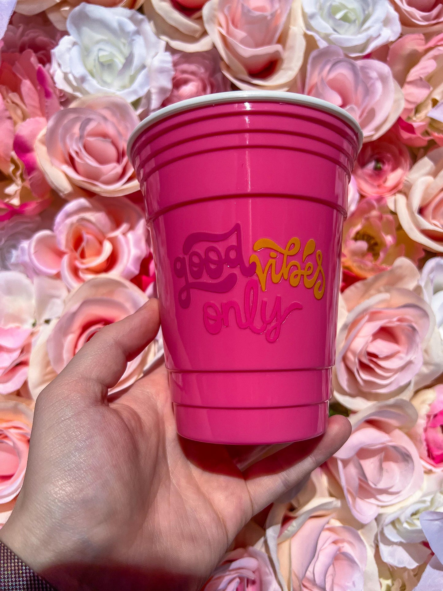 Reusable Pink Party Cups | Set of 4 | Double Insulated 16oz