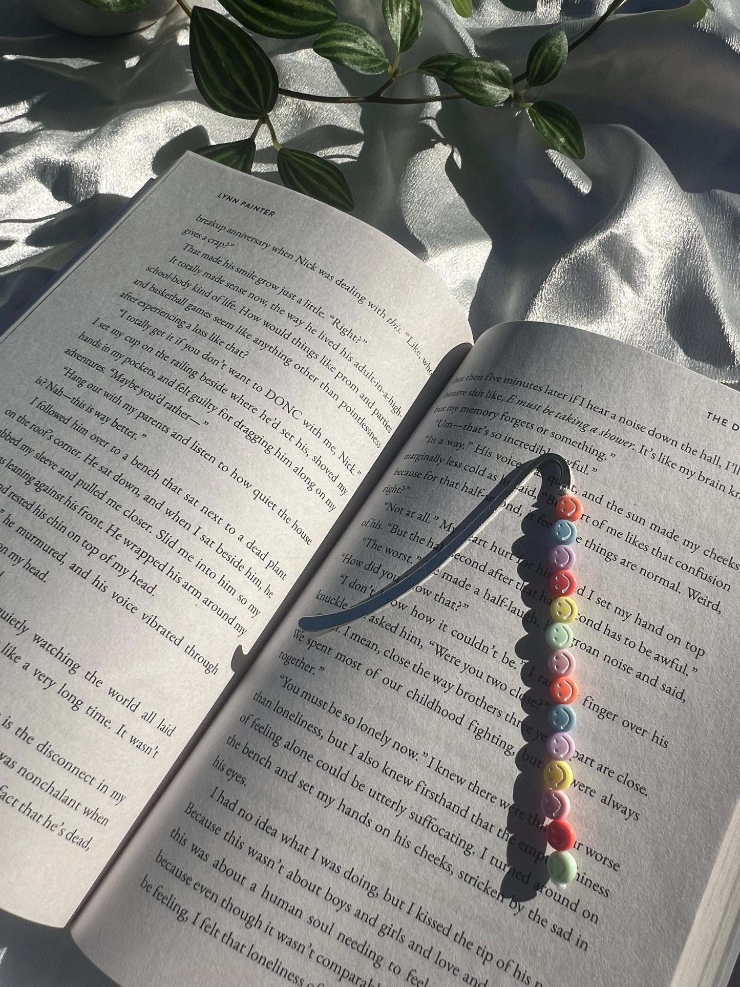 Colorful Smiley Face Beaded Bookmark Charm || Aesthetic Handmade Charms for Books || Book Accessory