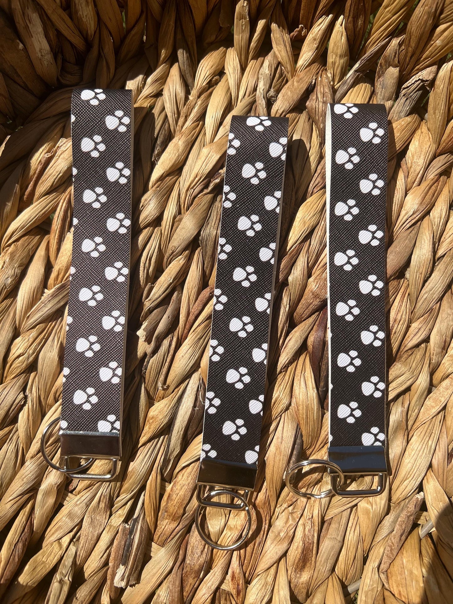 Paw Print Wristlet Keychain Fobs || Dog Mom Gift